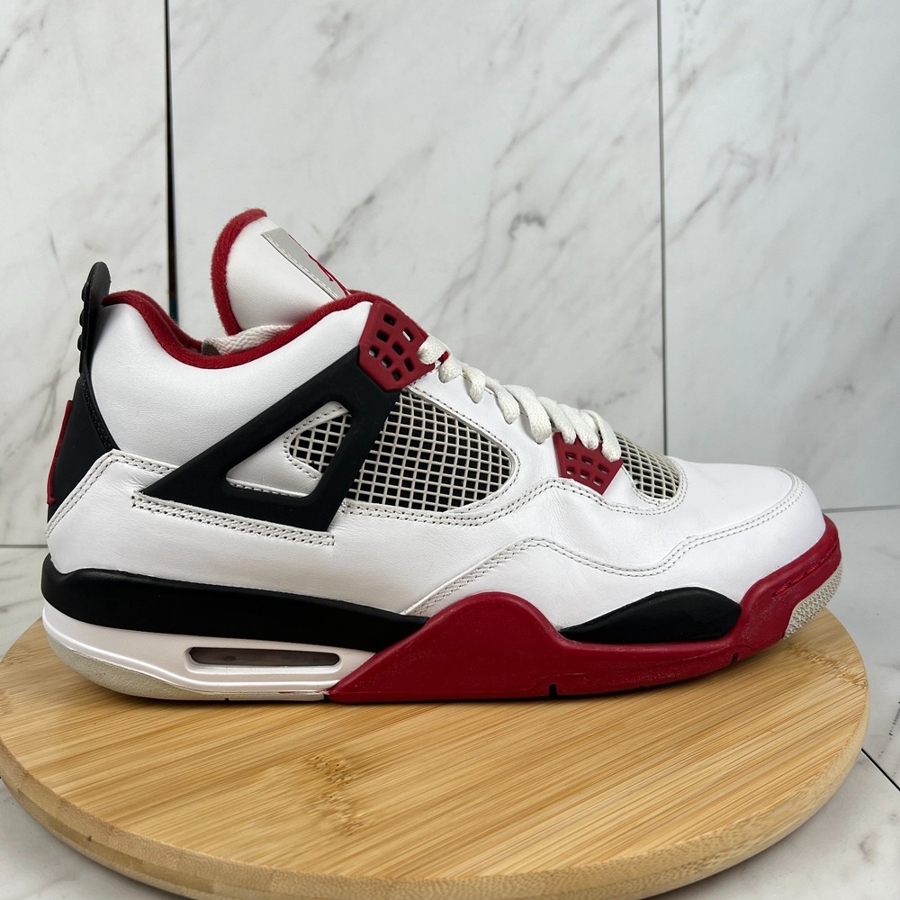 Nike Air Jordan 4 Retro Fire Red 2012 Mens Size 12.5 White Sneakers 308497-110